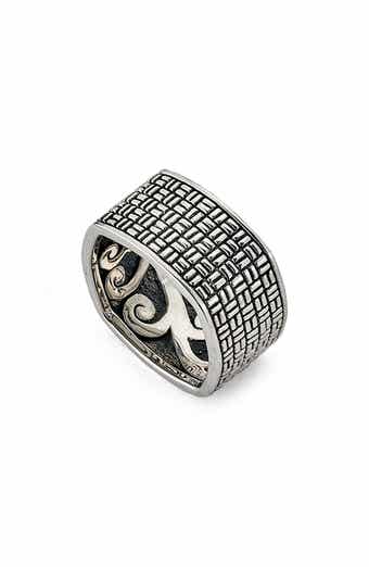 SAMUEL B. Sterling Silver Boxstitch Ring