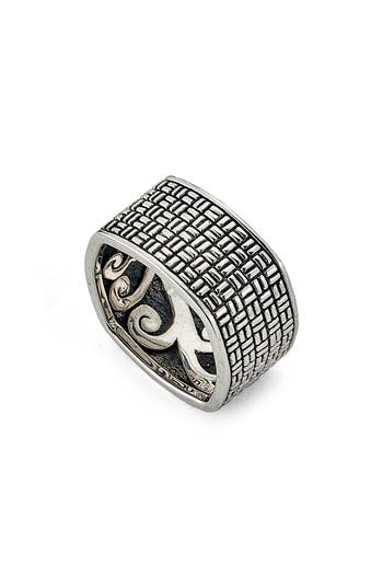 Samuel B. Sterling Silver Boxstitch Ring In Silver