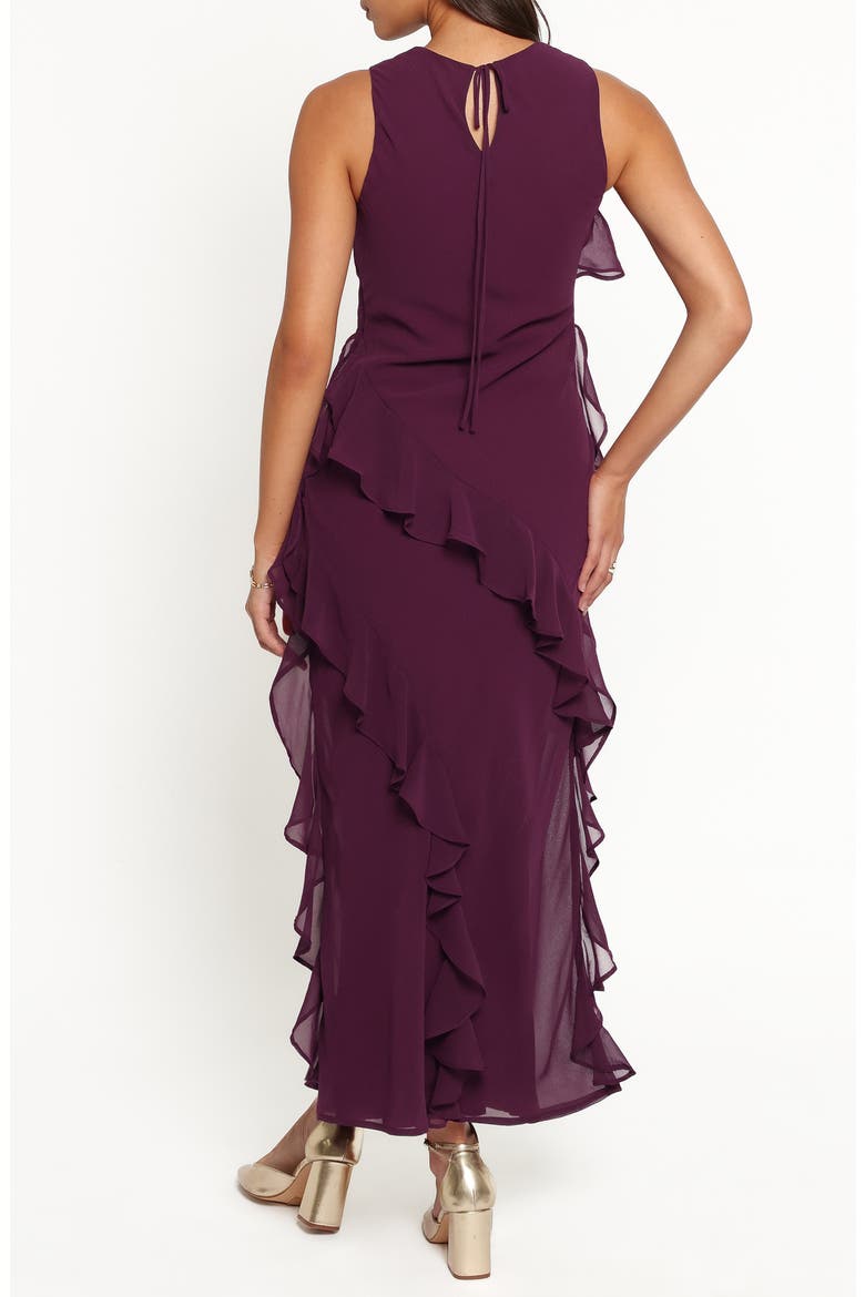 Oriella Ruffle Maxi Dress, Alternate, color, PLUM
