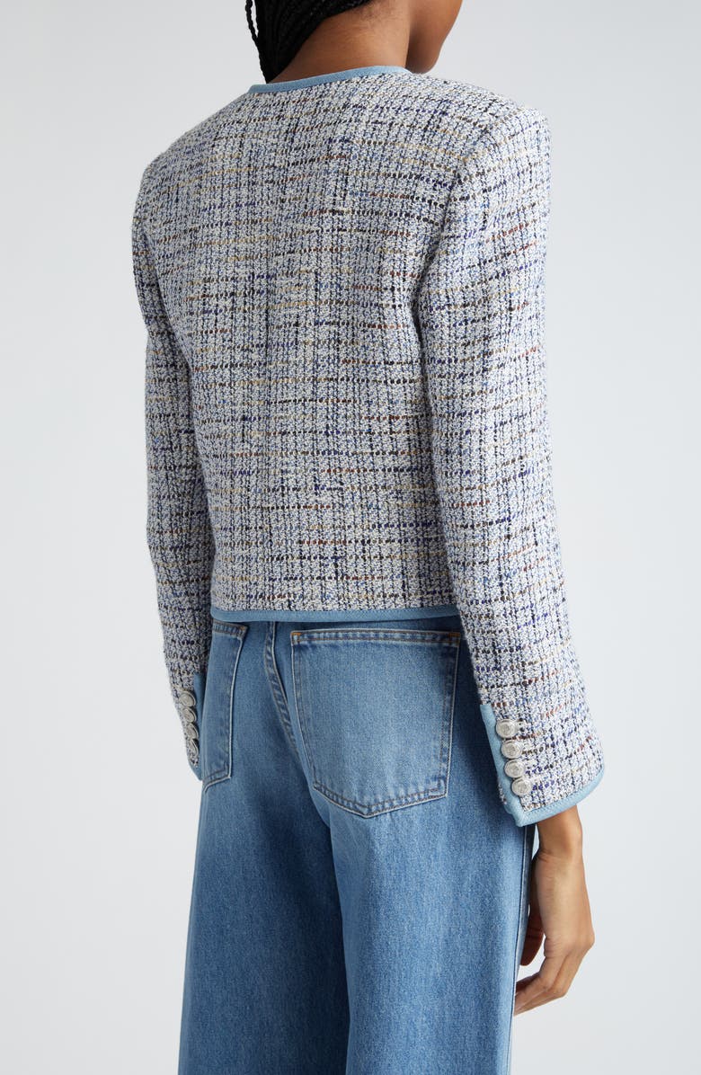 Veronica Beard Darla Metallic Cotton Blend Tweed Jacket, Alternate, color,