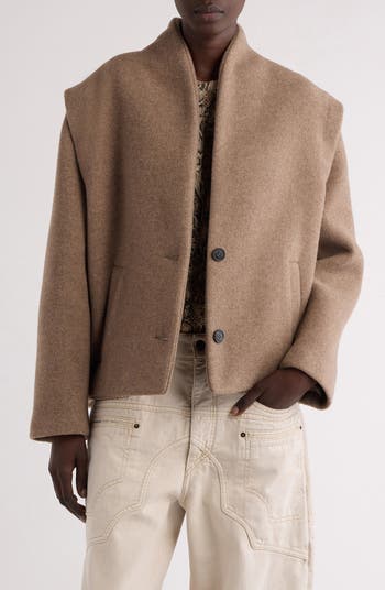 コート MARANT ETOILE Dyogo wool blend jacket Isabel Marant Drogo Wool Blend Felt Crop Jacket | Nordstrom