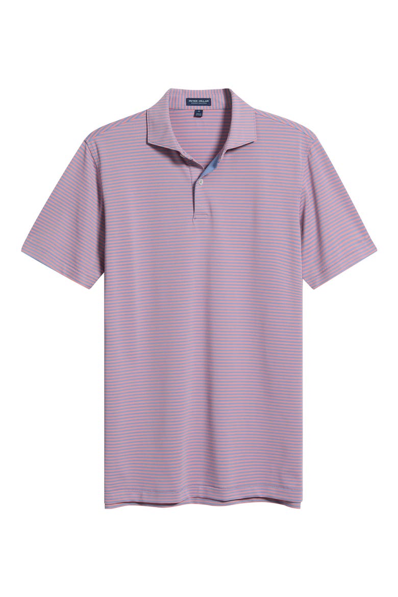 Verse Stripe Crown Crafted Performance Jersey Golf Polo, Alternate, color, WINDY BLUE / MELROSE PINK