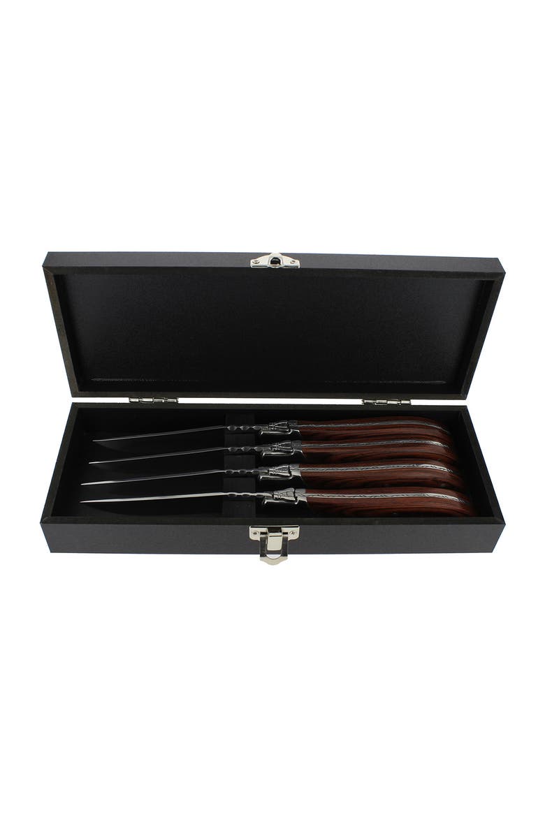 Laguiole Connoisseur Rosewood Steak Knives - Set of 4, Alternate, color, WOOD GRAIN