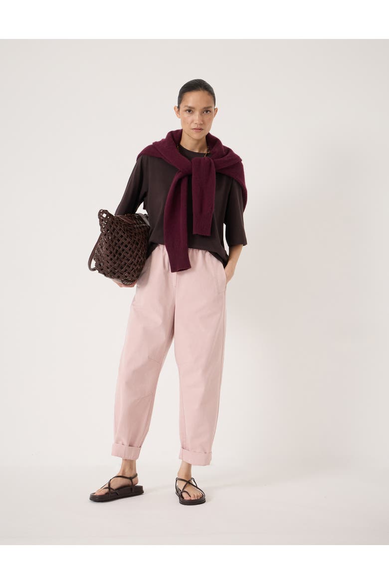Jack Barrel Leg Pull On Trouser, Main, color, Pale Pink