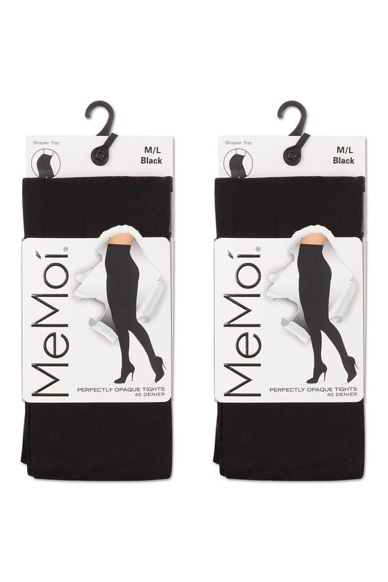 2-Pack Complete Opaque Tights, Alternate, color, BLACK