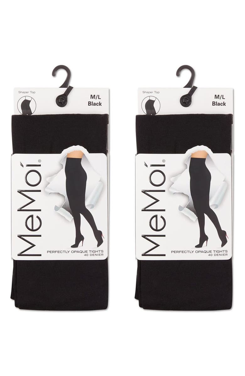 MeMoi 2-Pack Complete Opaque Tights, Alternate, color, Black