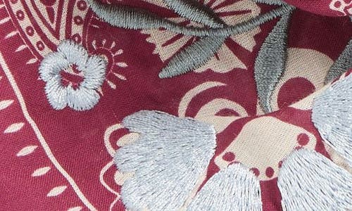 Treasure & Bond Floral Embroidered Bandana In Pink