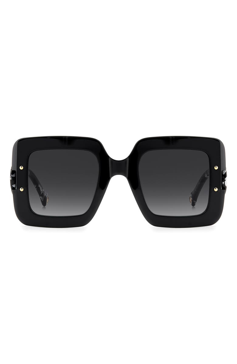 Carolina Herrera 50mm Square Sunglasses, Main, color, Black/ Dark Grey