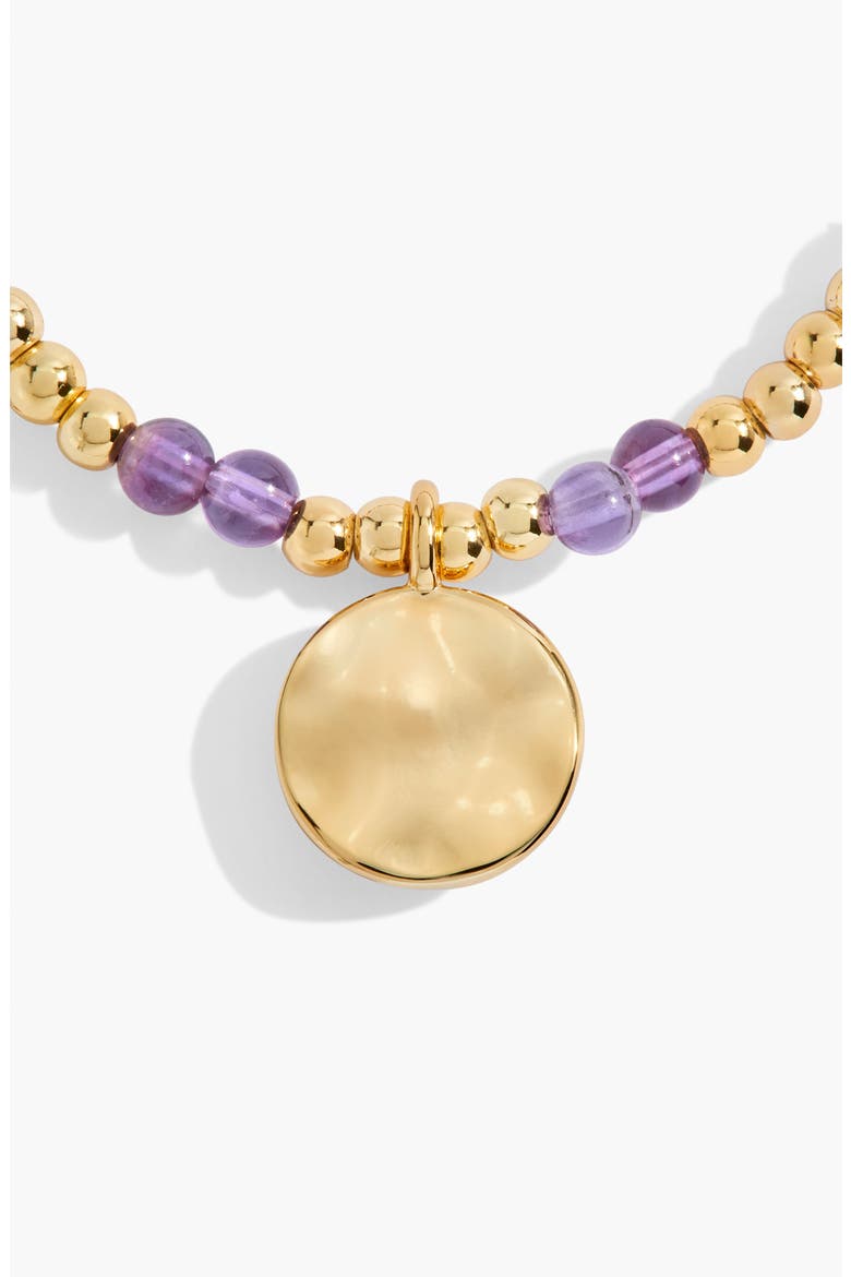 Birthstone A Little Bracelet in Gold-Tone Plating, Alternate, color, February