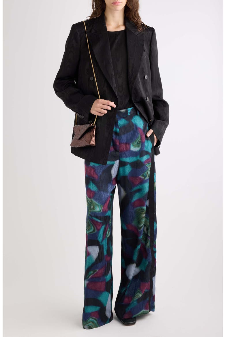 Barrysta Moire Double Breasted Jacket, Alternate, color, BLACK