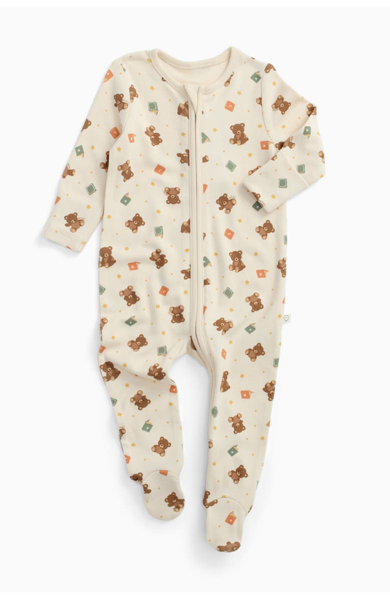 MORI Teddy Bear Two Way Zip-Up Sleepsuit, Main, color, Teddy Bear Print