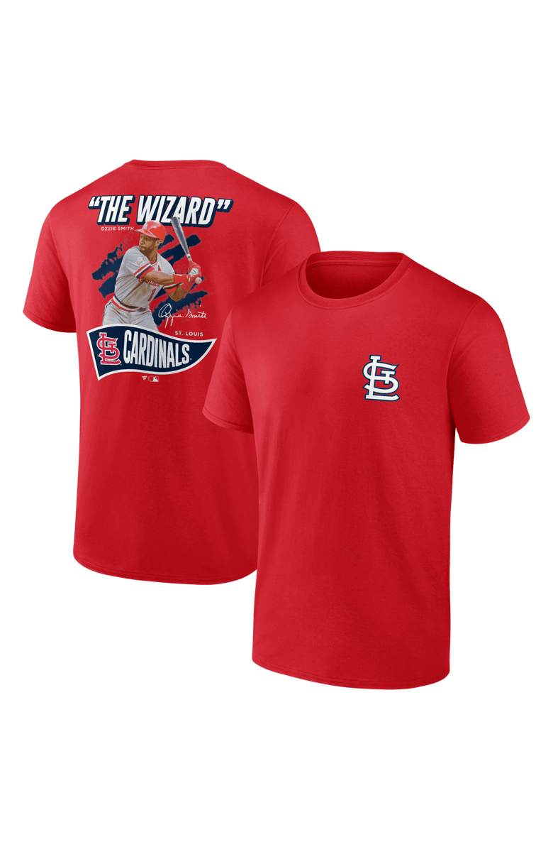 FANATICS Men's Fanatics Ozzie Smith Red St. Louis Cardinals Retired Player Nickname Name & Number T-Shirt, Main, color, Red