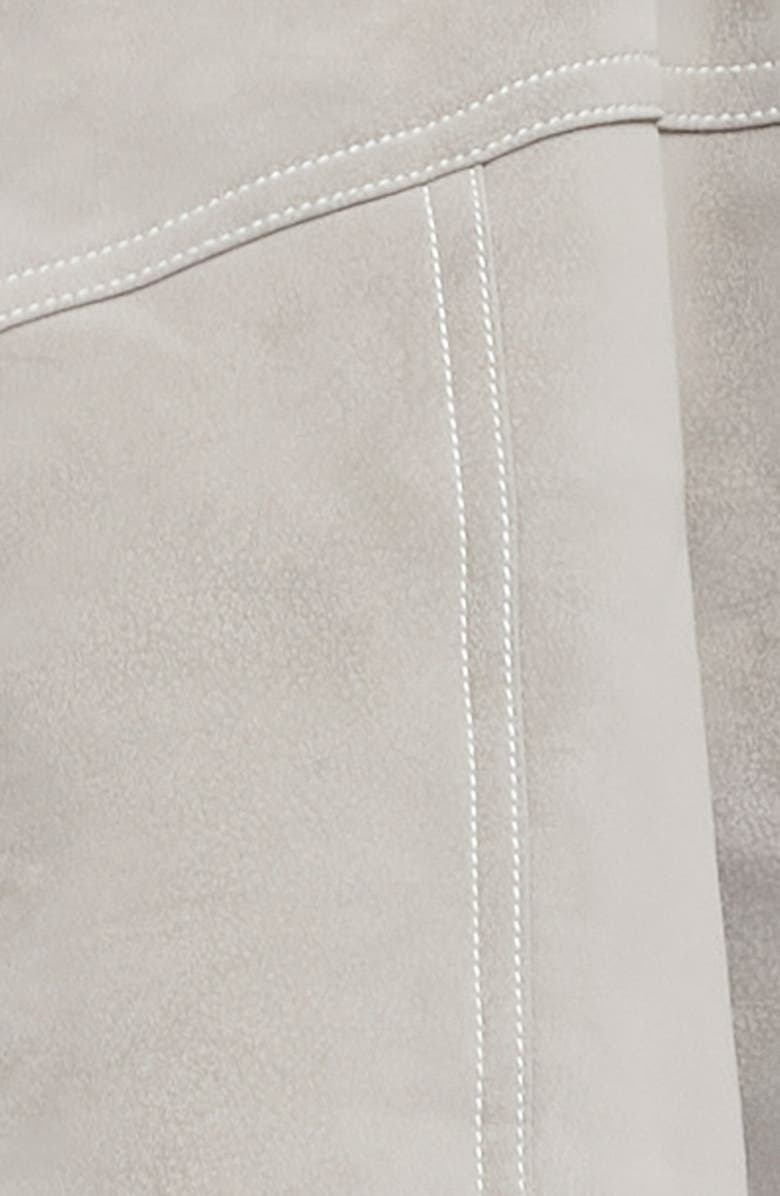 LIONESS Vista Faux Suede Bomber Jacket, Alternate, color, Taupe