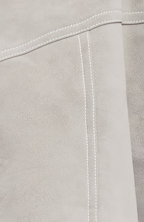 Lioness Vista Faux Suede Bomber Jacket In Gray