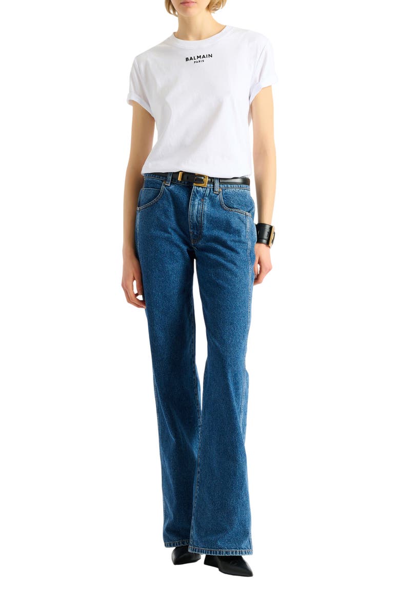 Embroidered Balmain Paris T-shirt, Alternate, color, white