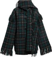 TOTEME Fringed Wool Blend Scarf Jacket