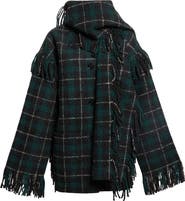 TOTEME Fringed Wool Blend Scarf Jacket