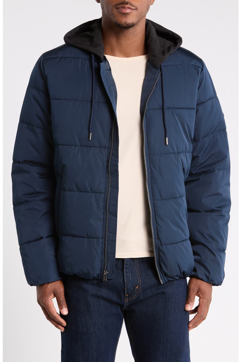 Hooded Puffer Jacket, Main, color, MIDNIGHT