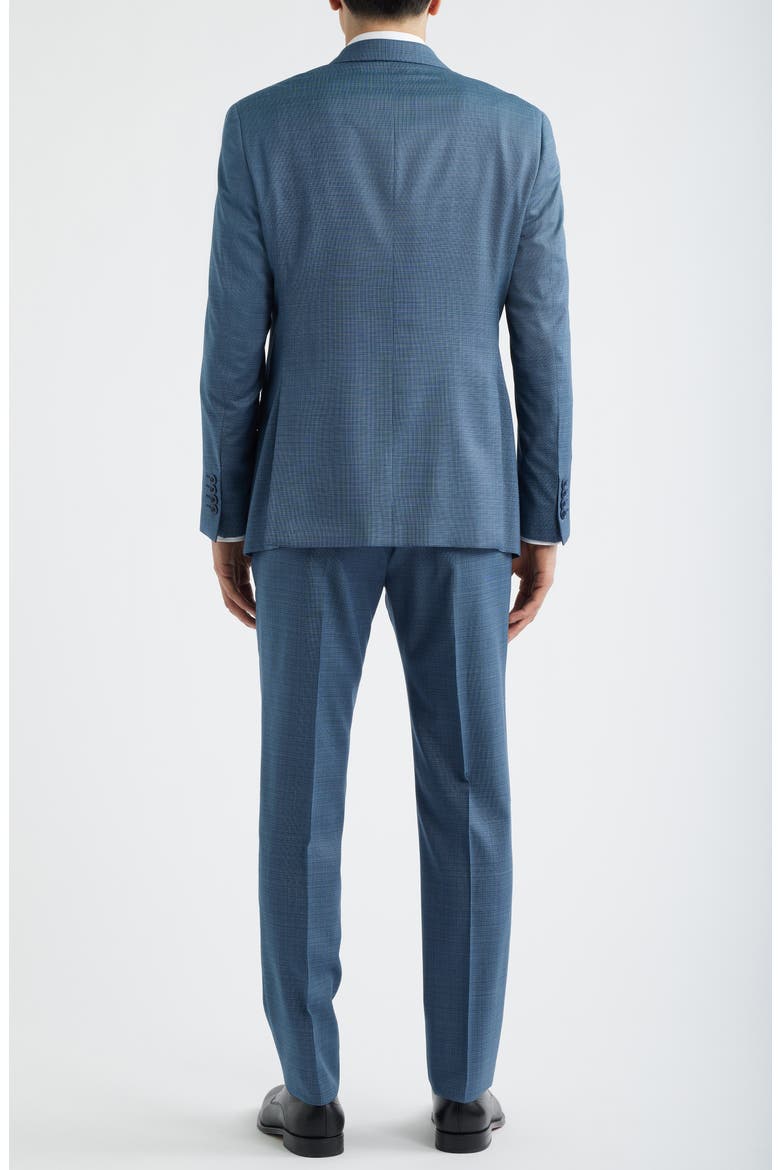 Teal Microcheck Virgin Wool Suit, Alternate, color, TEAL