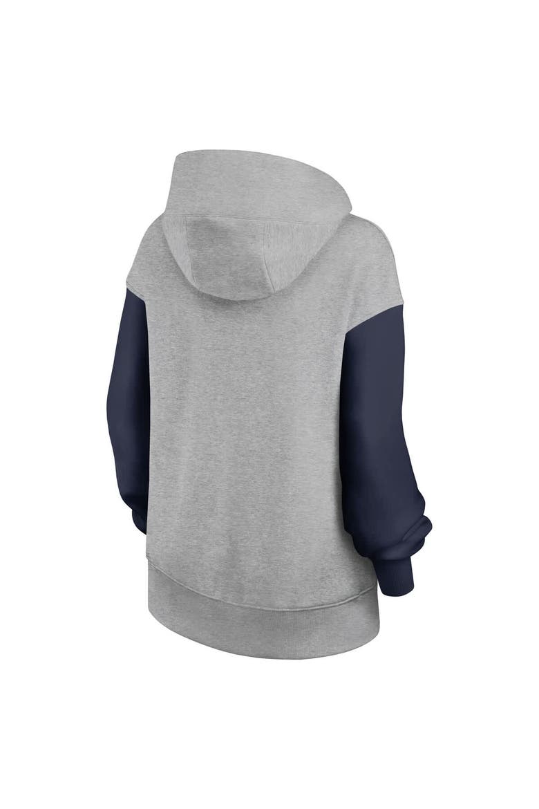 Women's Nike Heather Gray/Navy Penn State Nittany Lions Oversized Legacy Phoenix Pullover Hoodie, Alternate, color, Heather Gray