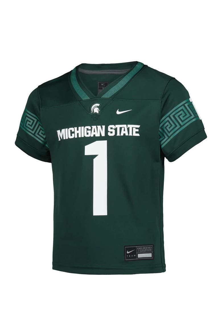 Preschool Nike #1 Green Michigan State Spartans Untouchable Replica Game Jersey, Alternate, color, Green