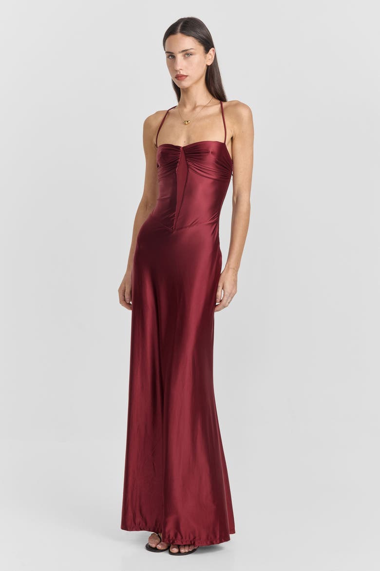 Georgette Maxi Dress, Alternate, color, Red