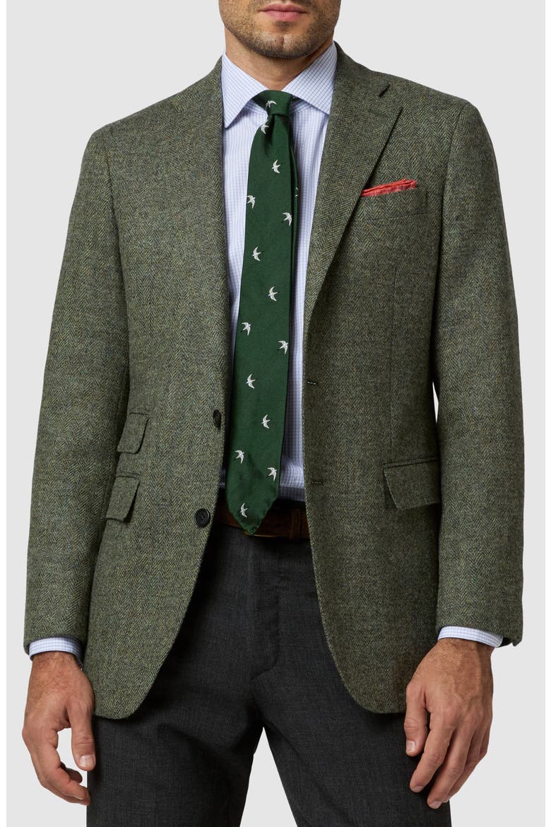 Kinkaid No. 3 Wool Jacket, Main, color, MOSS MIX HERRINGBONE TWEED