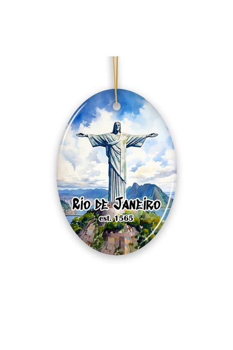 Rio De Janeiro Christ The Redeemer Watercolor Ornament