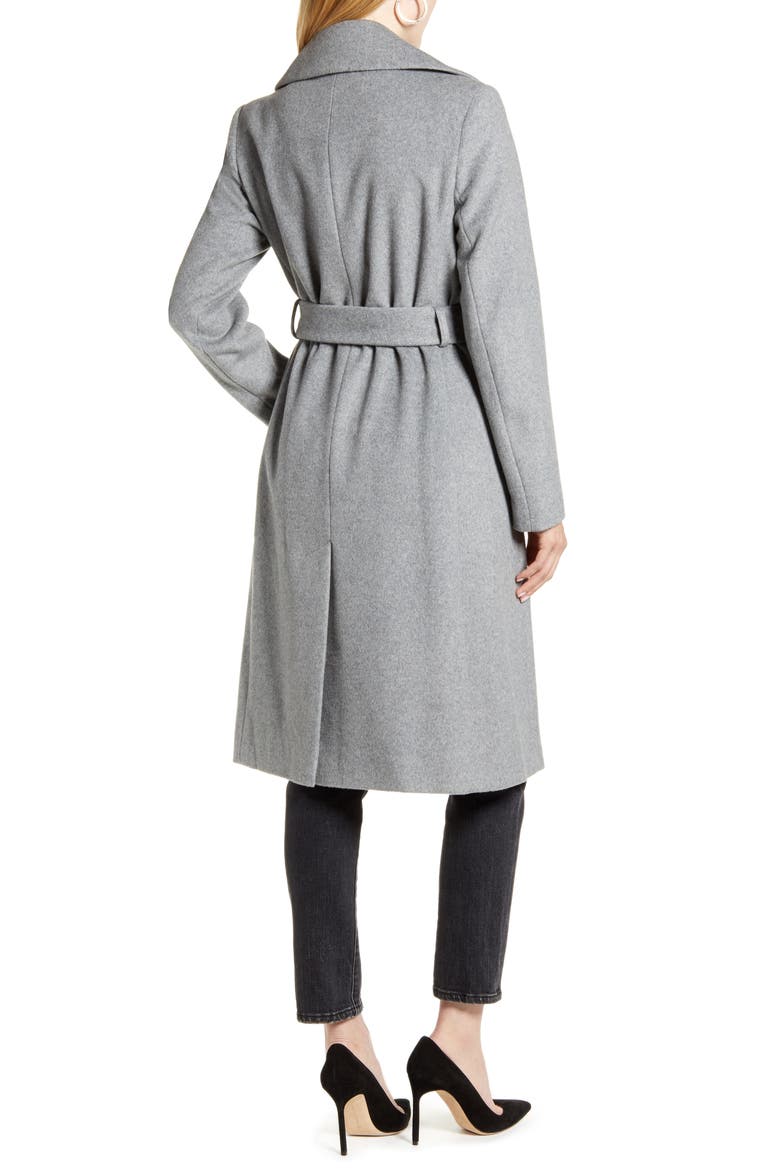 Wool Blend Wrap Coat, Alternate, color, HEATHER GREY
