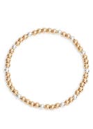 Nashelle Mixed Metal Bead Stretch Bracelet