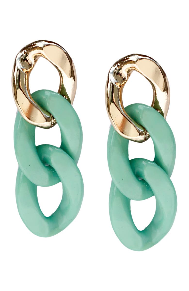 JARDIN Colorblock Curb Chain Link Drop Earrings, Alternate, color, 