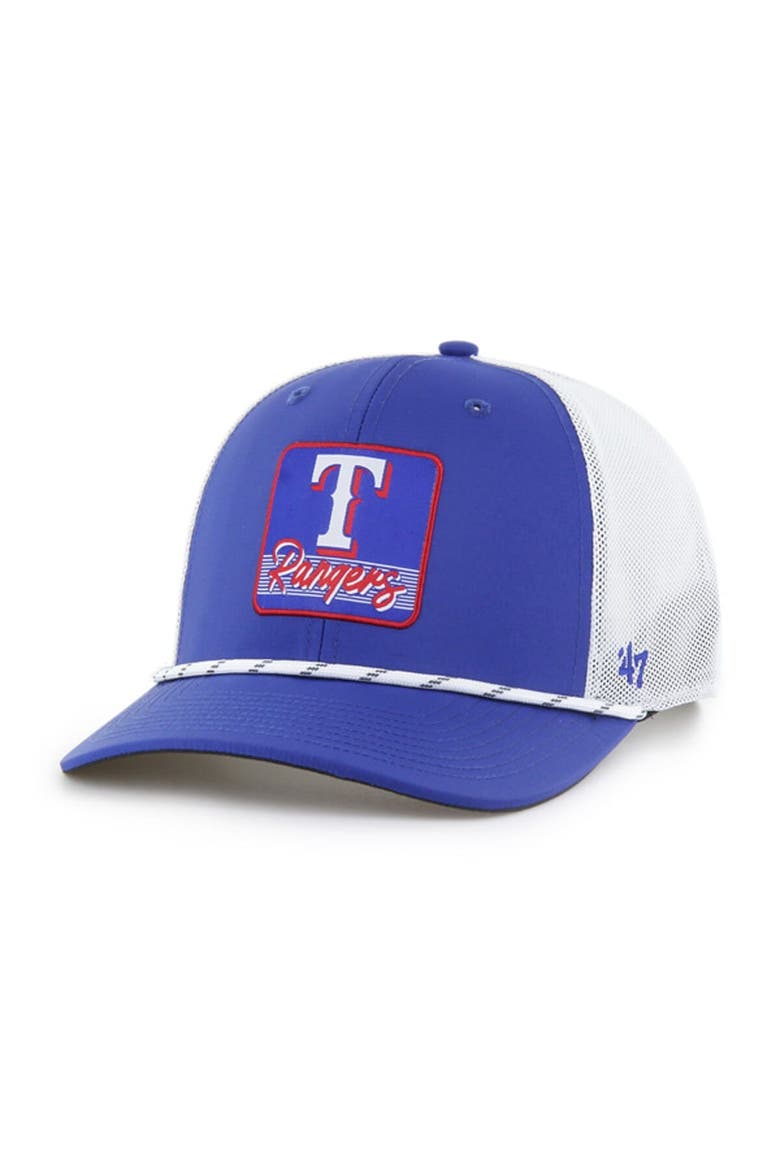 Men's '47 Royal/White Texas Rangers Scratch Adjustable Trucker Hat, Main, color, Royal