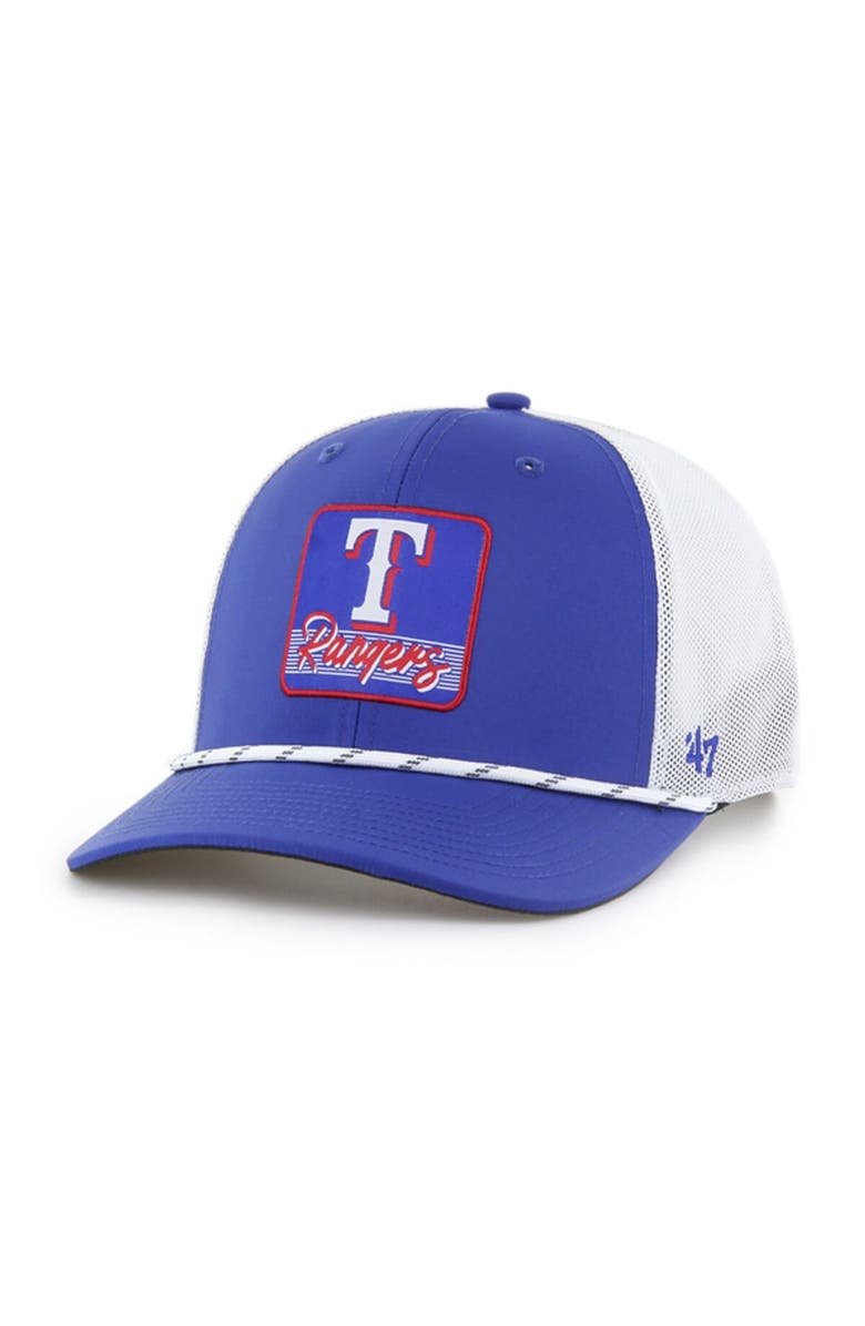'47 Men's '47 Royal/White Texas Rangers Scratch Adjustable Trucker Hat, Main, color, Royal
