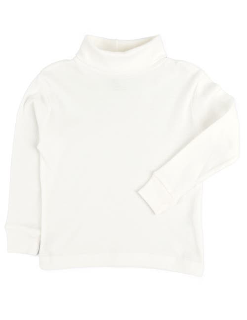Leveret Kids Turtleneck, 100% Cotton, Solid Colors In White