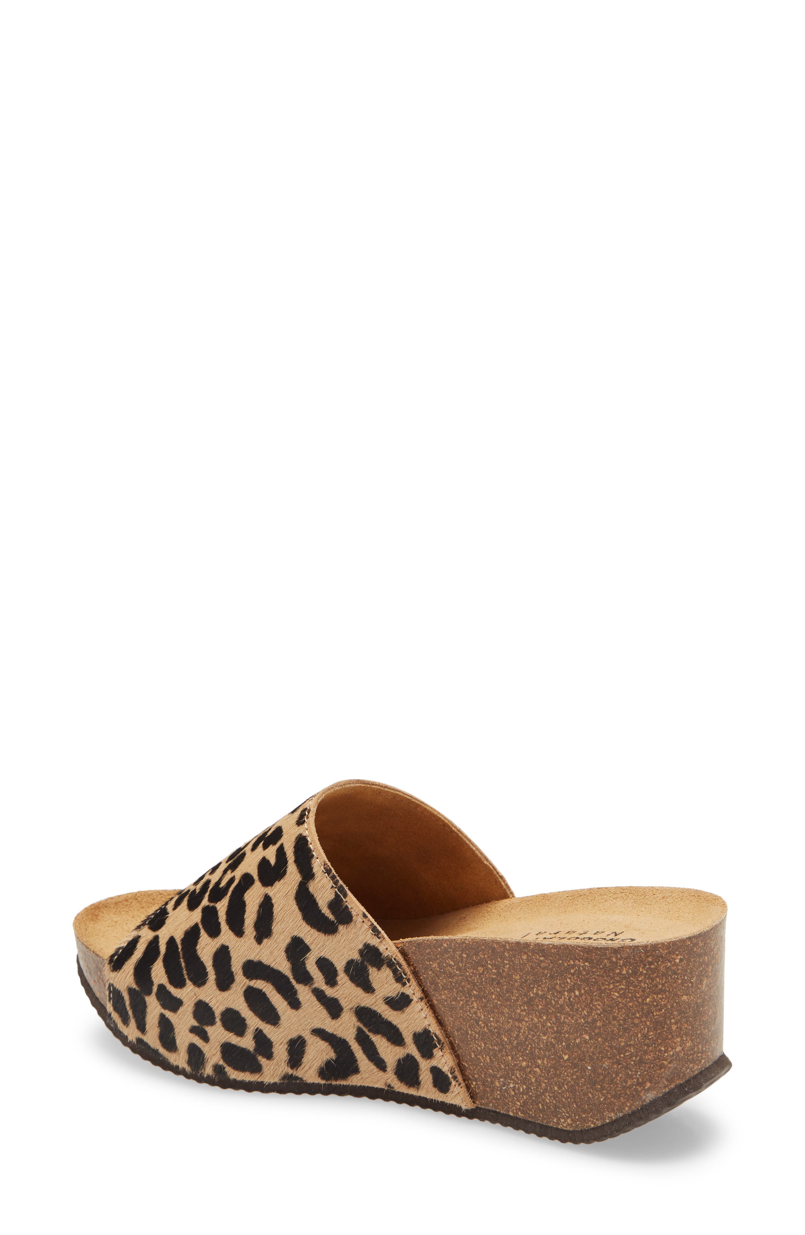 Chocolat Blu Abella Leopard Print Genuine Calf Hair Mule, Alternate, color, 