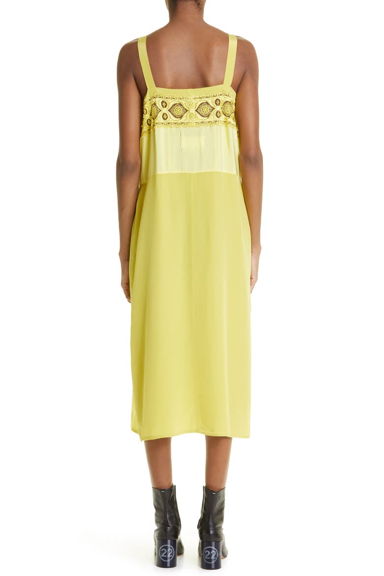 Lace Trim Midi Dress, Alternate, color, LEMON