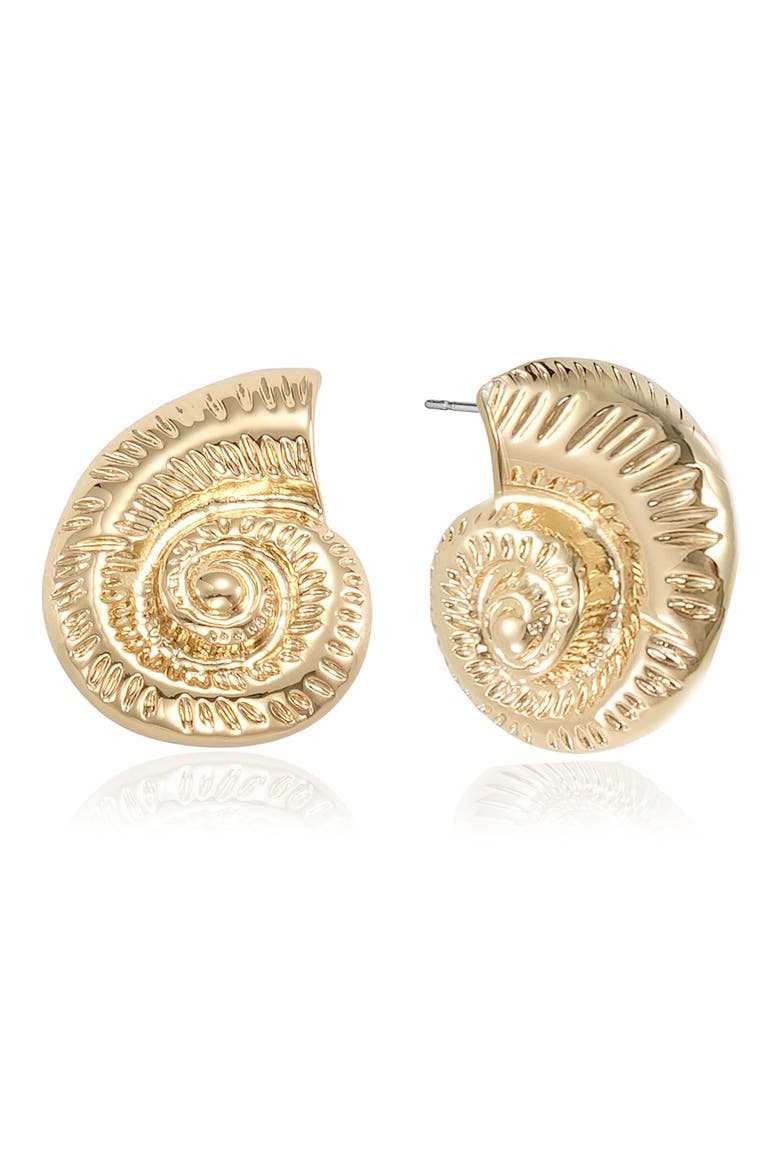 Conch Stud Earrings, Main, color, GOLD