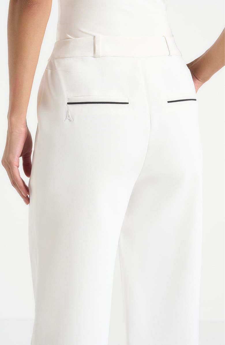 Manière De Voir Mina Contrast Piped Pleated Trousers, Alternate, color, White/Black