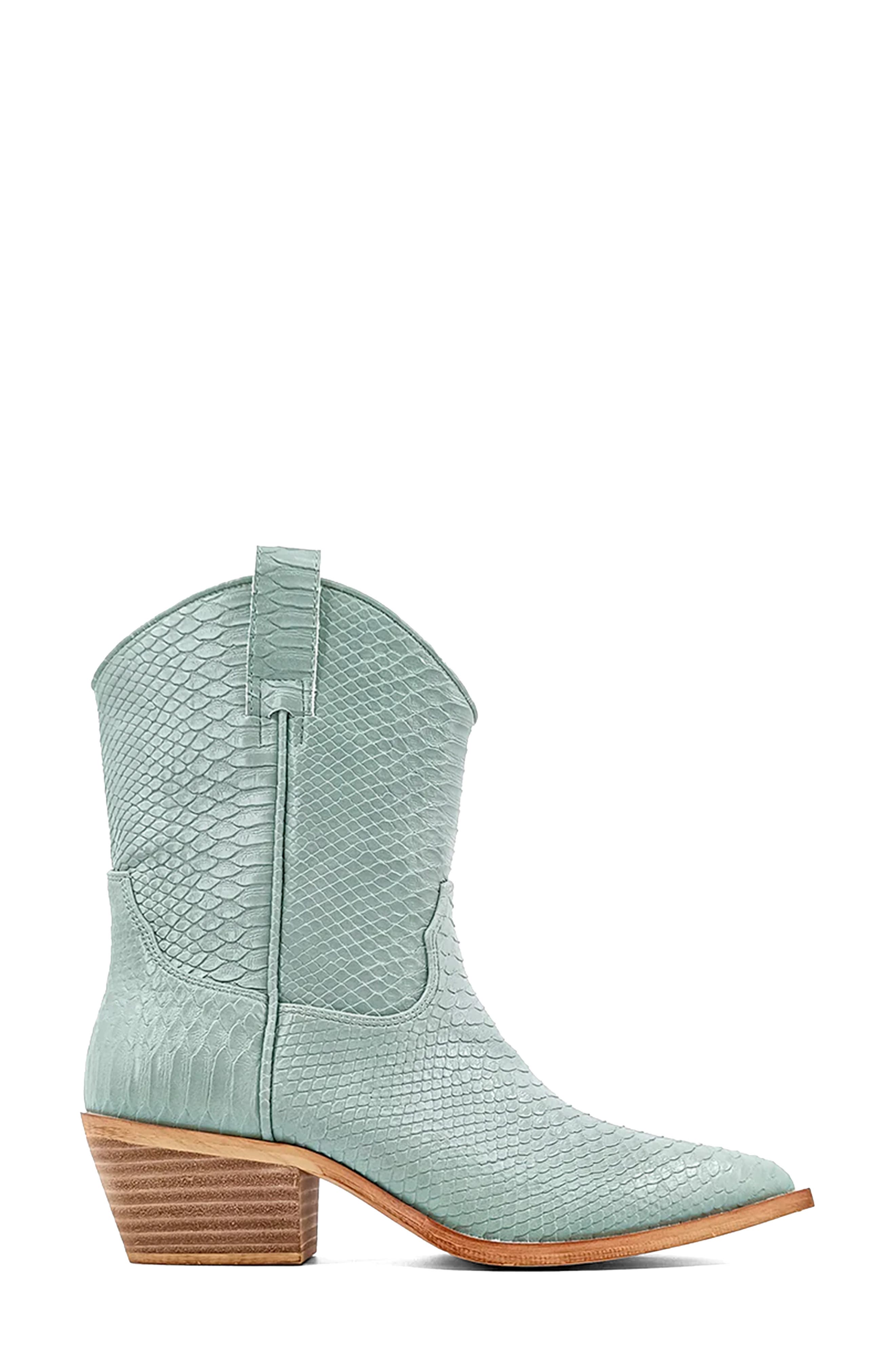 SHUSHOP Zouzou Western Boot, Alternate, color, Mint Snake