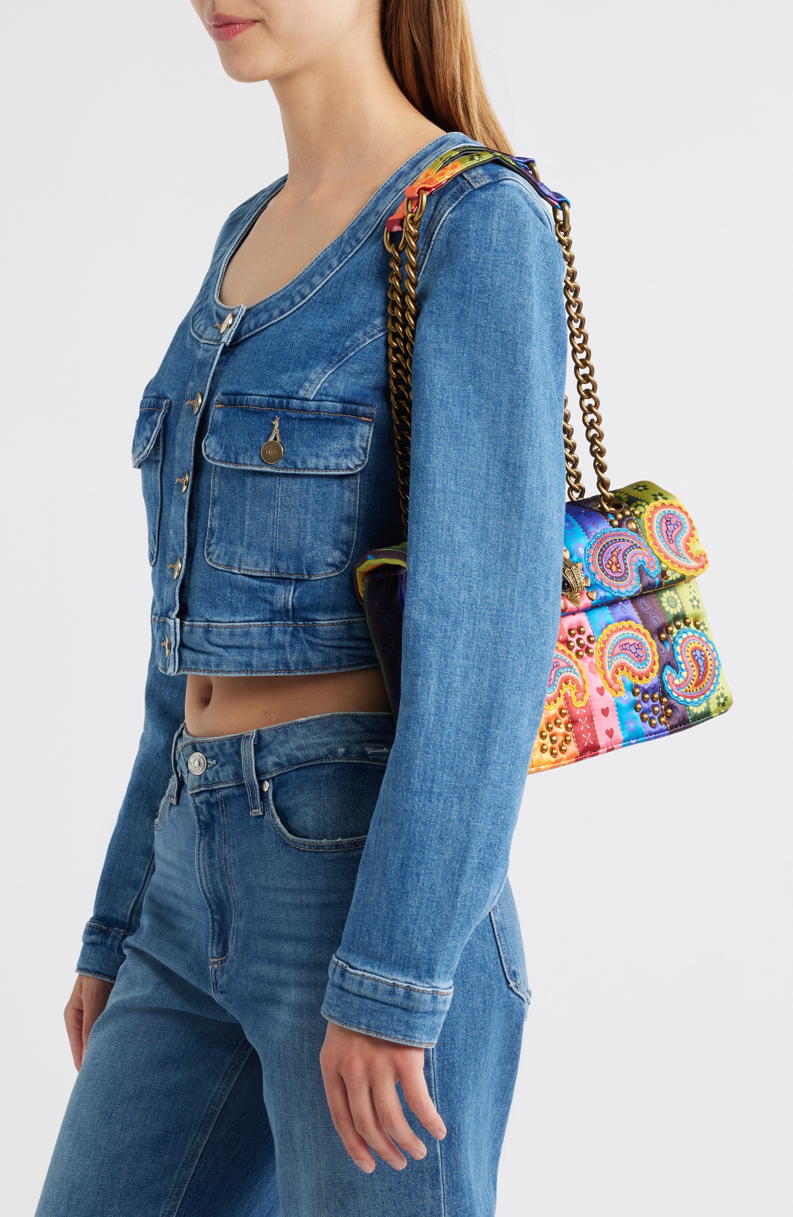 Kurt Geiger London Kensington Quilted Paisley Convertible Shoulder Bag, Alternate, color, 