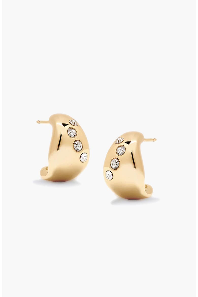 Remeni Crystal Chubby Hoop Earrings in Gold, Alternate, color, Gold