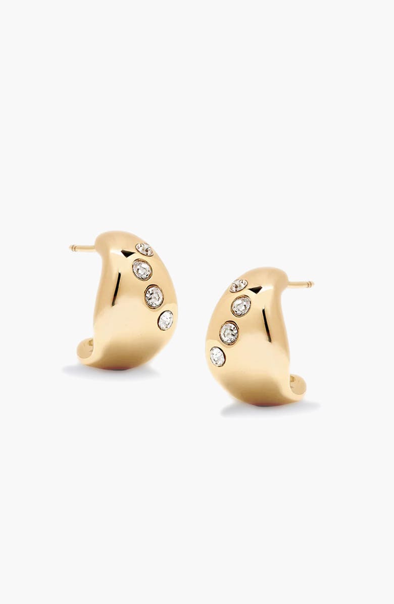 YOJ Remeni Crystal Chubby Hoop Earrings in Gold, Alternate, color, Gold