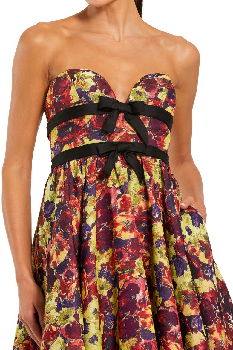 Sleeveless Brocade A-Line Gown, Alternate, color, Burgundy Multi