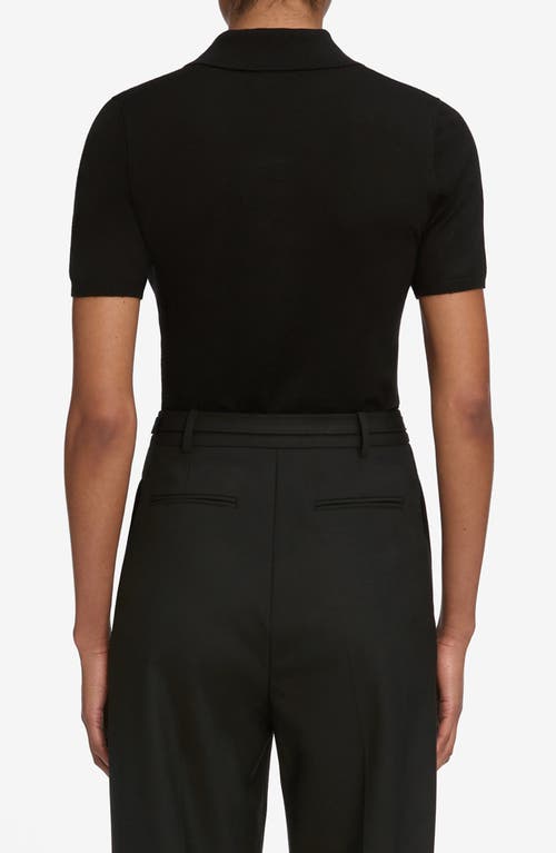 Frame The Smart Merino Wool Polo Sweater In Black