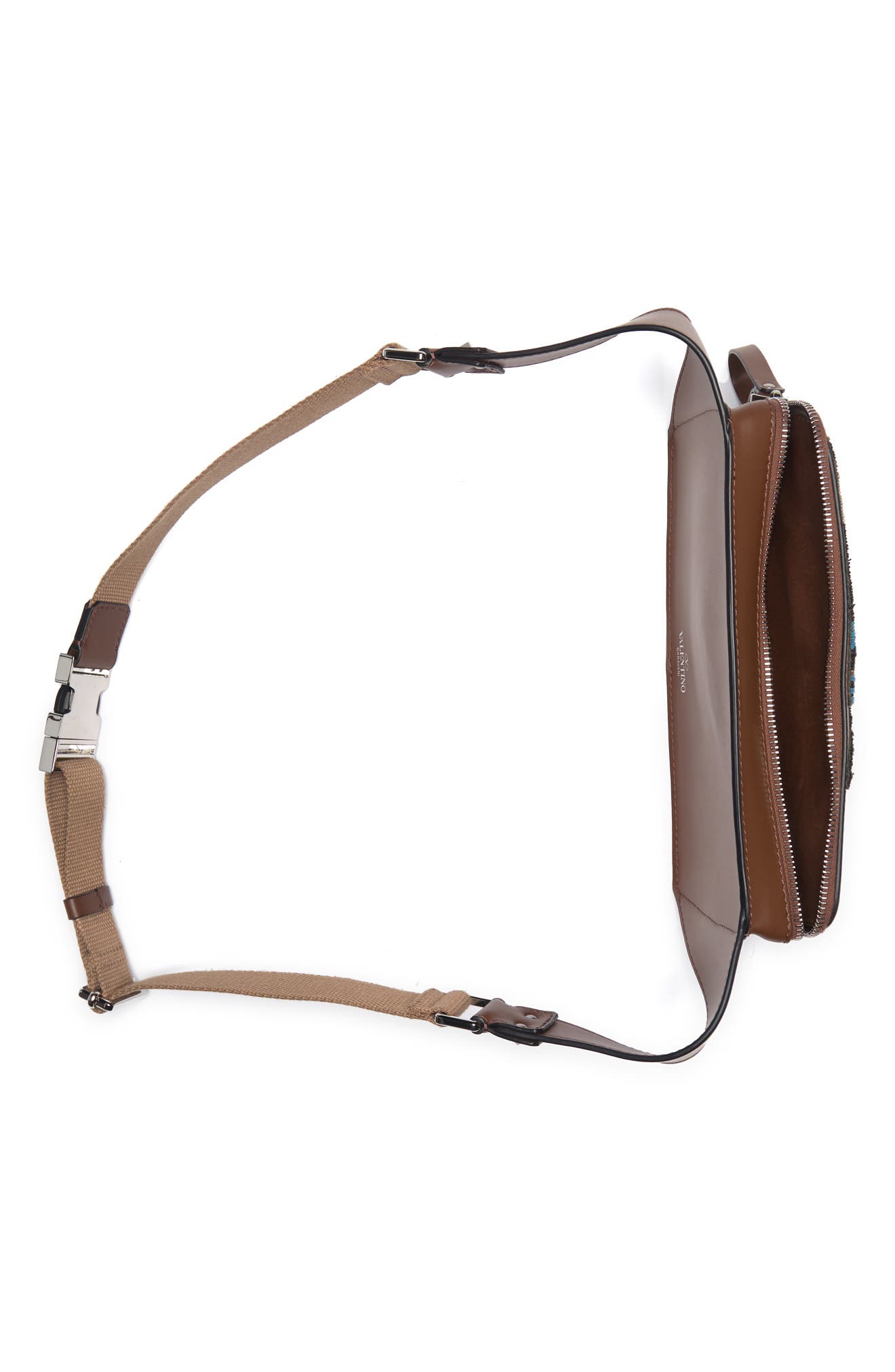 Valentino Beaded Tiger Leather Belt Bag, Alternate, color, 