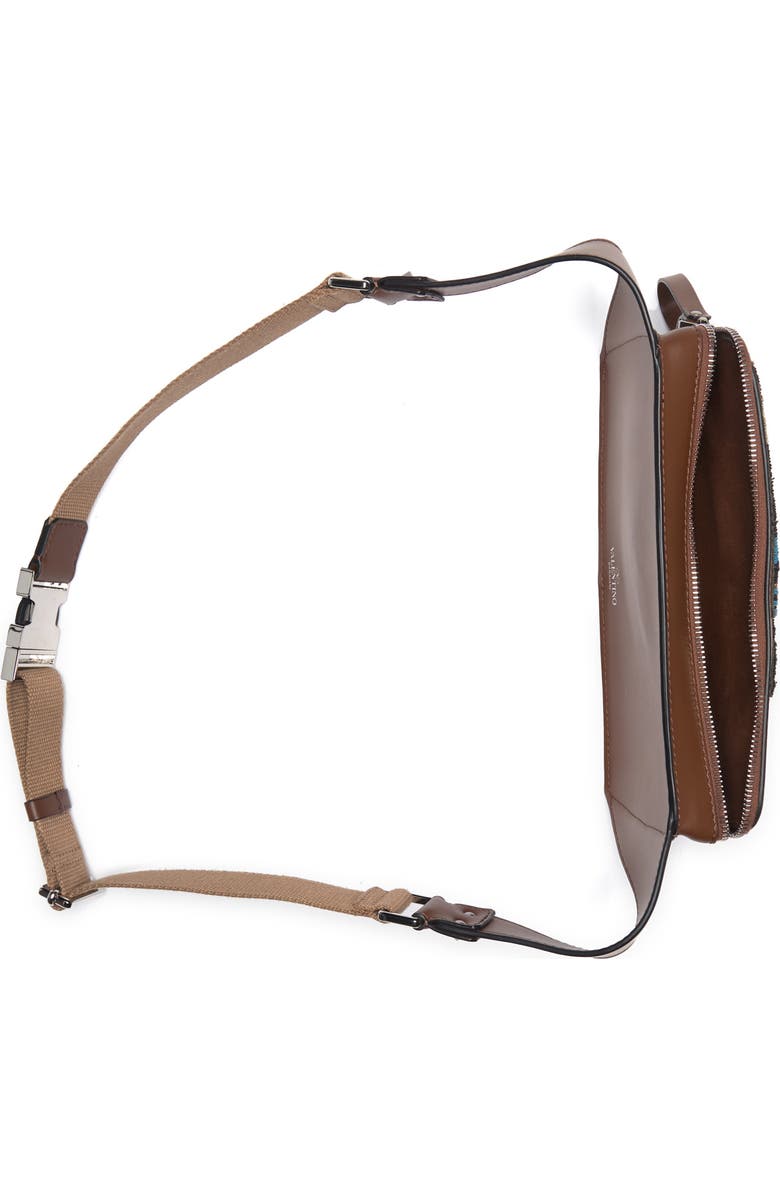 Valentino Beaded Tiger Leather Belt Bag, Alternate, color,