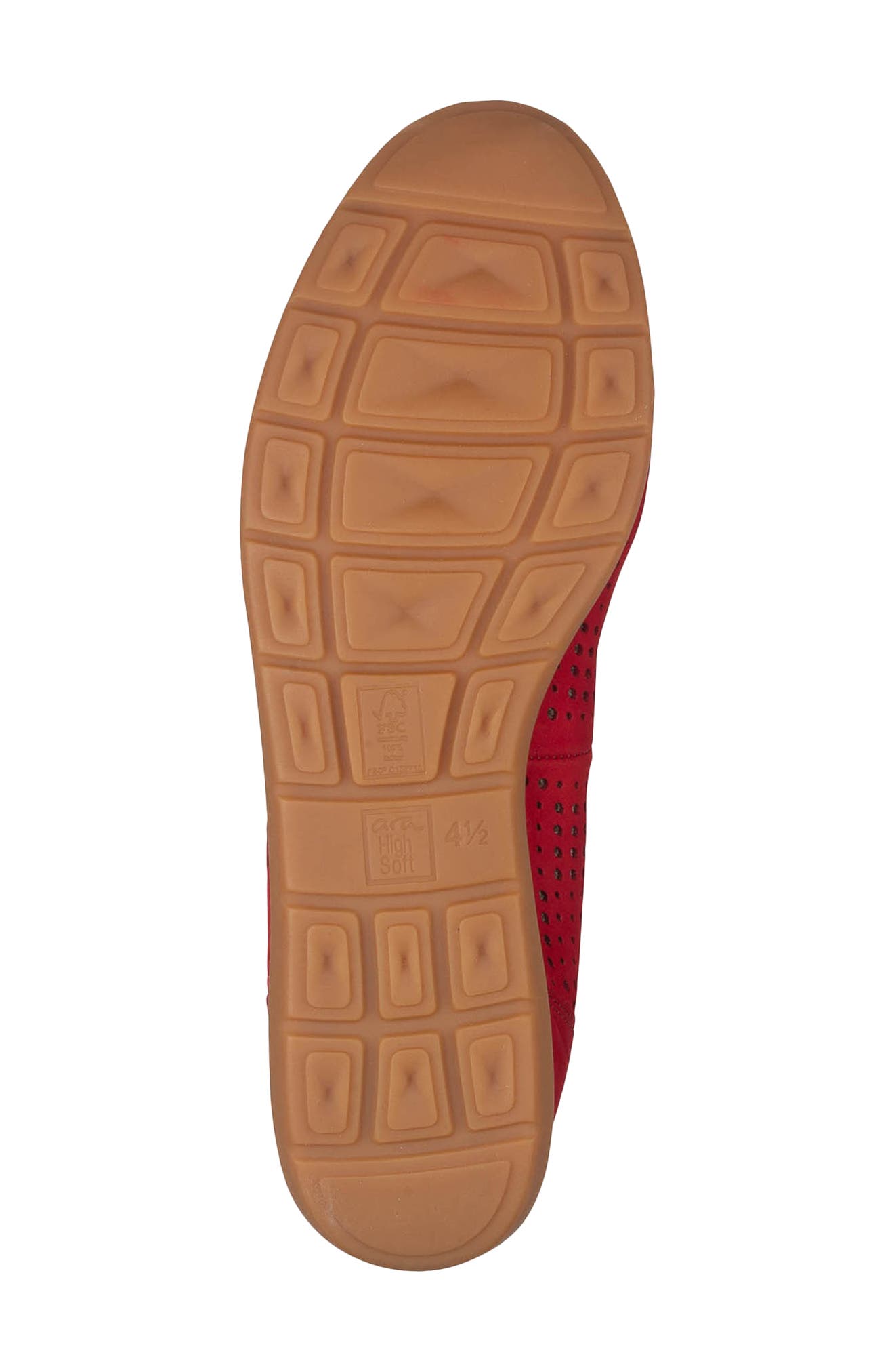 ara Sarah Perf Flat, Alternate, color, Flame Red