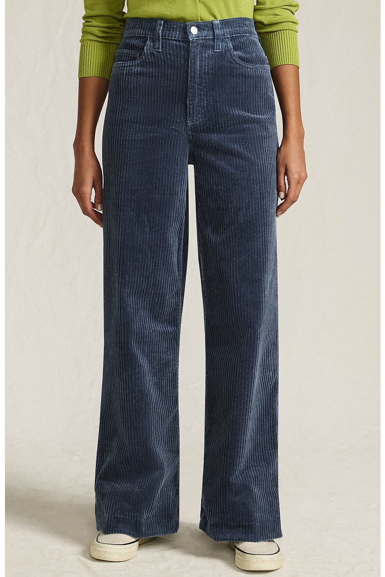 High Rise Wide Leg Corduroy Pants, Main, color, Dusty Indigo