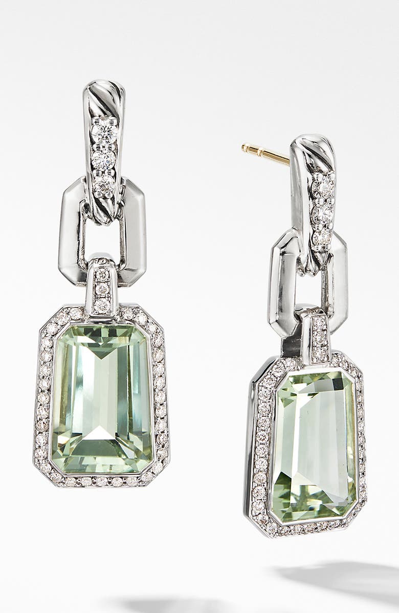 David Yurman Stax Drop Earrings with Diamonds, Main, color,