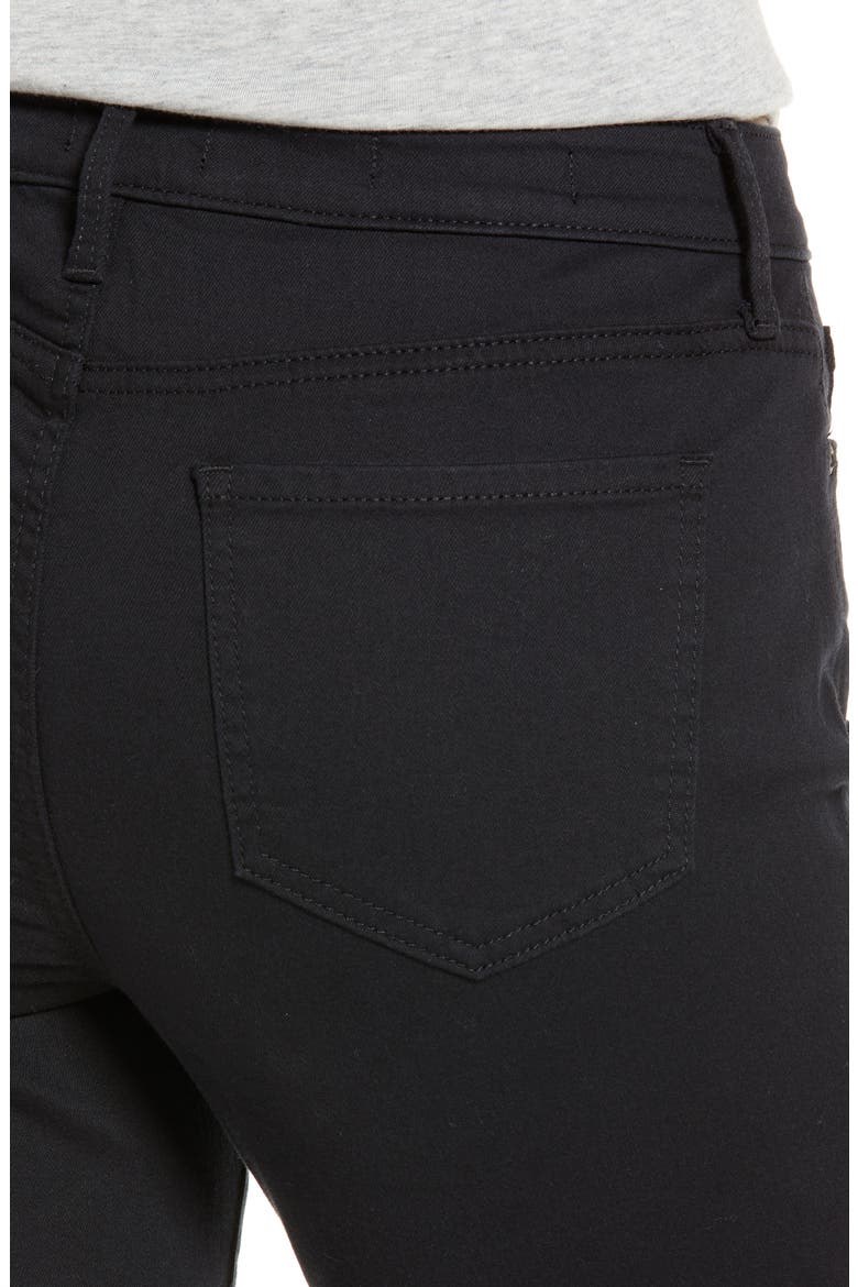 Sheri Side Slit Slim Ankle Jeans, Alternate, color, BLACK